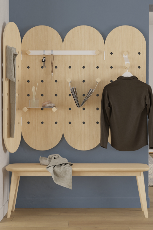 Ensemble mural pegboard Capsule d'Entrée Noctys