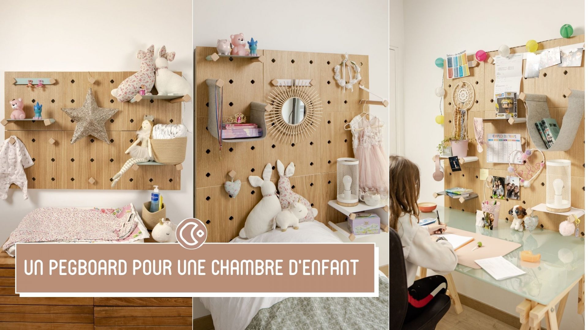 Une chambre d'enfant tout en pegboard - Mobilier Mural Modulable Pegboard  100% Made in France